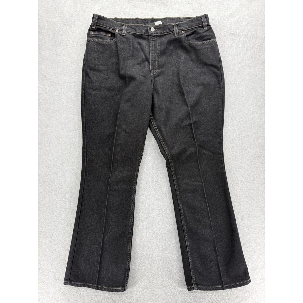 Vintage Levis 515 Boot Cut Jeans Womens 18 Black Dark Wash Low Rise USA 2001 Y2K